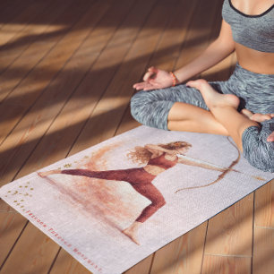 Personalised Illustrated Sagittarius Zodiac Quote Yoga Mat
