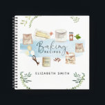Personalised Illustrated Watercolor Baking Recipes Notebook<br><div class="desc">After making a chocolate cake with my granddaughter, I thought she might like a recipe binder to collect favourite recipes in as she grows up. She loved the idea, and this is the binder design I created for her, the little baker, transferred to a notebook. I hope you like it...</div>