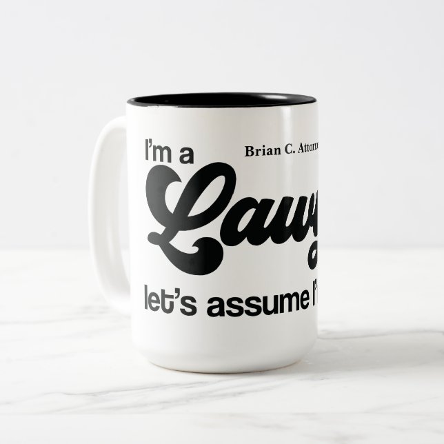 Personalised "I'm a Lawyer" Gift  Two-Tone Coffee Mug (Front Left)