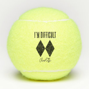 Personalised I'm Difficult Double Black Diamonds Tennis Balls