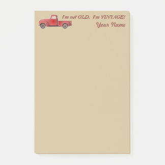 Personalised I'm Not Old I'm Vintage Red Truck Post-it Notes