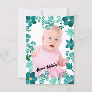 Personalised image and Text Happy Birthday Card 