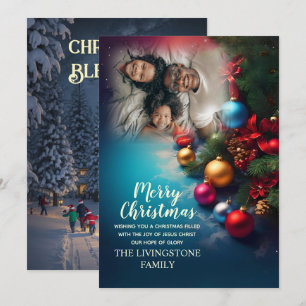 Personalised Image & Text Christmas Holiday Card