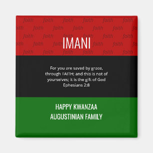 Personalised IMANI Faith Happy Kwanzaa  Magnet