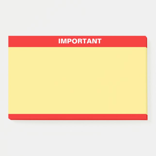Personalised Important Text on Red & Yellow Post-it Notes (Front)
