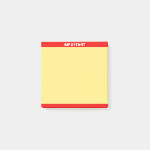 Personalised Important Text on Red & Yellow Post-it Notes