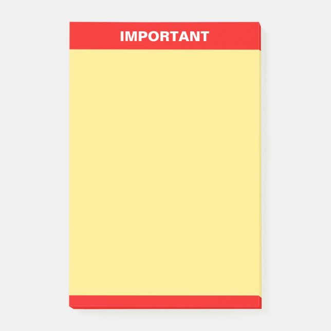 Personalised Important Text on Red & Yellow Post-it Notes (Front)