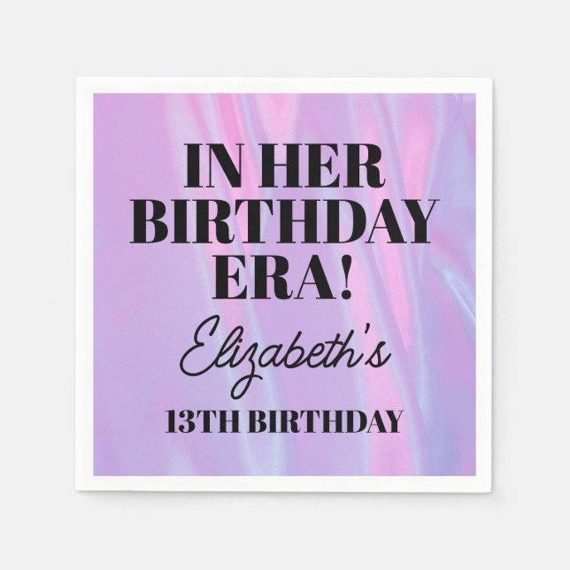 Personalised In Her Birthday Era Party  Napkin (Front)