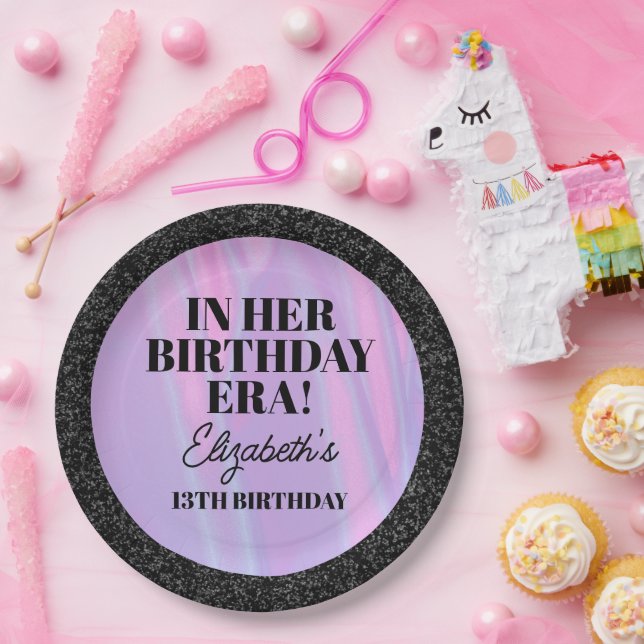Personalised In Her Birthday Era Party  Paper Plate (Party)