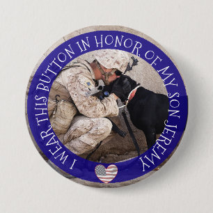 Personalised In HONOR OF MY SON Military Button