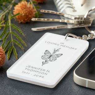 Personalised In Loving Memory Butterfly Key Ring