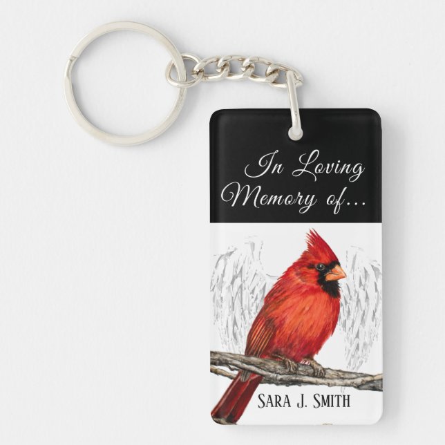 Personalised In Loving Memory Cardinal Keychain (Front)
