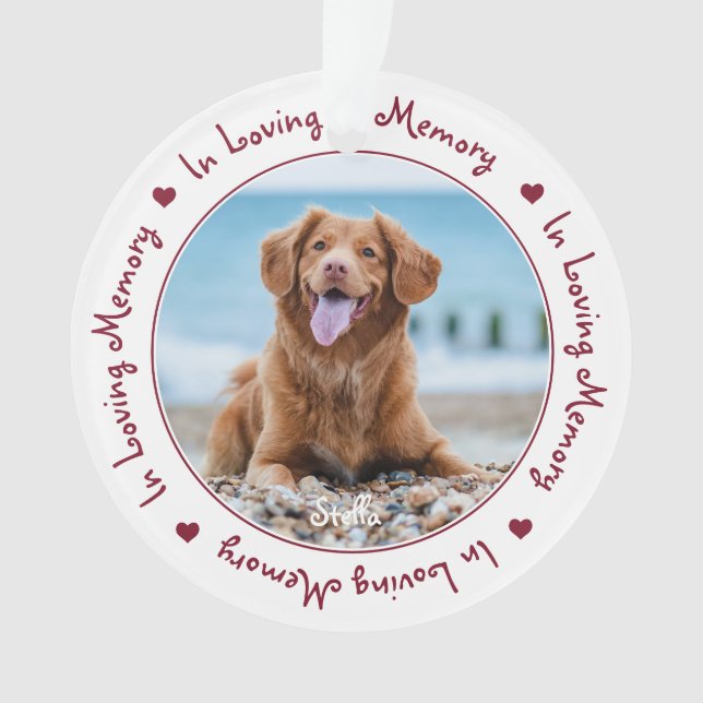 Personalised In Loving Memory Photo Pet Memorial Ornament (Front)