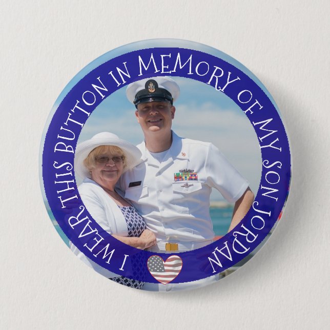 Personalised In memory of my son Button (Front)
