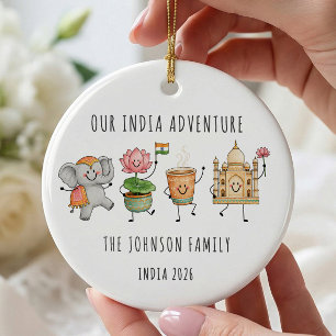 Personalised India Family Trip Ornament