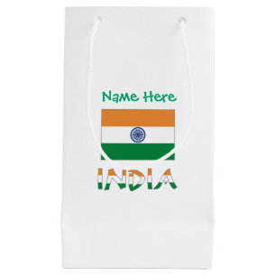 Personalised India Flag Favour or Small Gift Bag