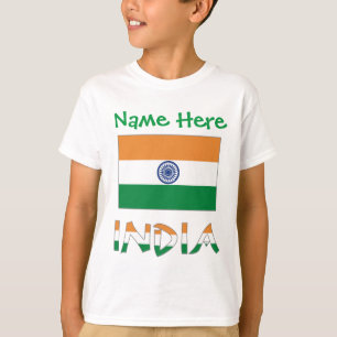 Personalised India Flag Gift Boys T-Shirt