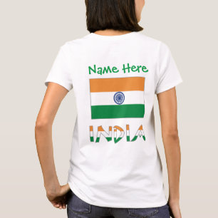 Personalised India Flag Gift Womens T-Shirt