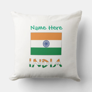 Personalised India Flag Square Cushion