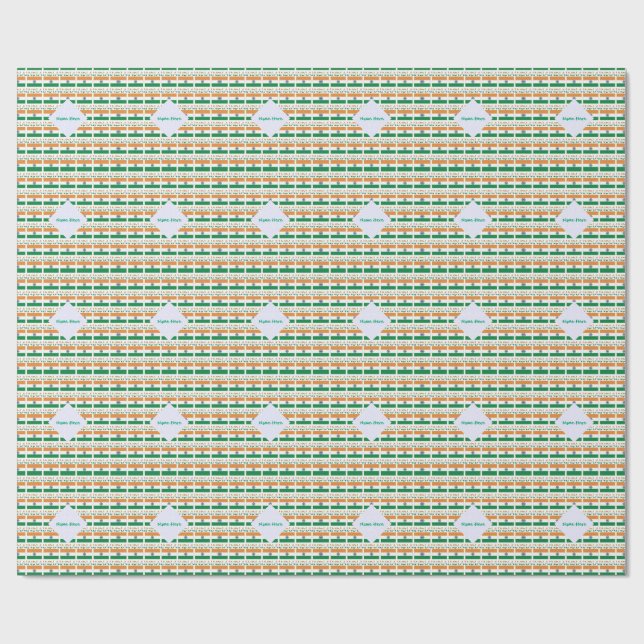 Personalised India Tiled Gift Wrapping Paper (Flat)