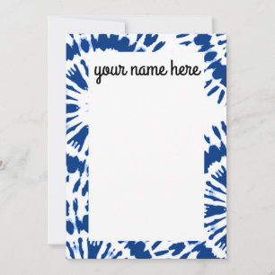 Personalised Indigo Blue Tie Dye Notecards