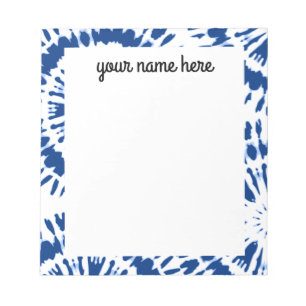 Personalised Indigo Blue Tie Dye Notepad
