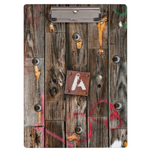 Personalised Industrial Rustic Wood Clipboard