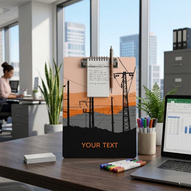 Personalised Industrial Sunset Power Lines Clipboard (Creator Uploaded)