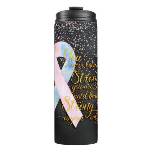 Personalised Infertility Aware Pink & Blue Ribbon Thermal Tumbler