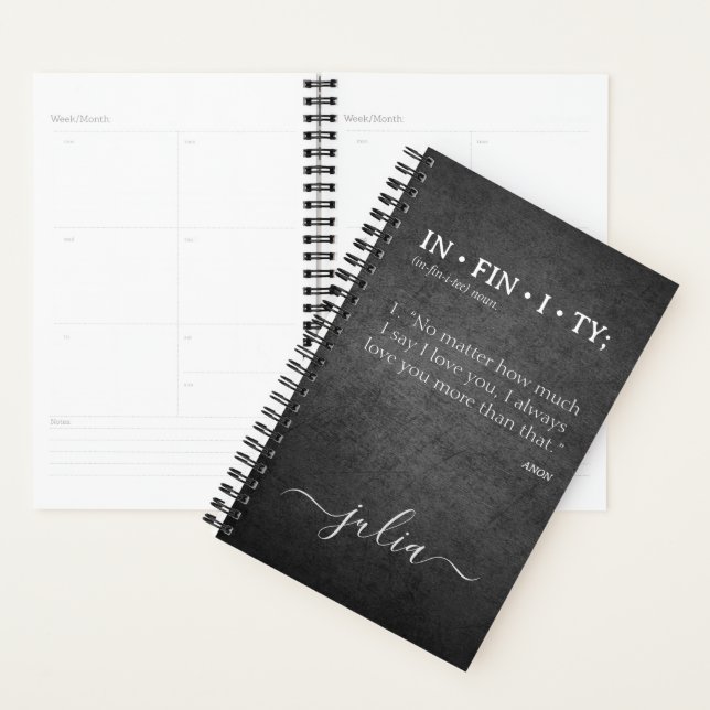 Personalised INFINITY LOVE YOU MORE Weekly Monthly Planner (Display)