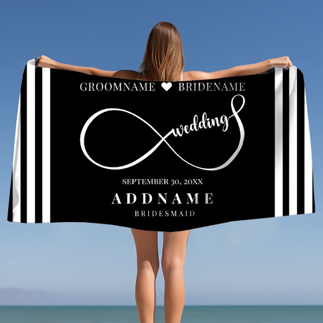 Personalised Infinity Wedding Favour Gift Beach Towel (Personalized Infinity Wedding Favor Gift Beach Towel)