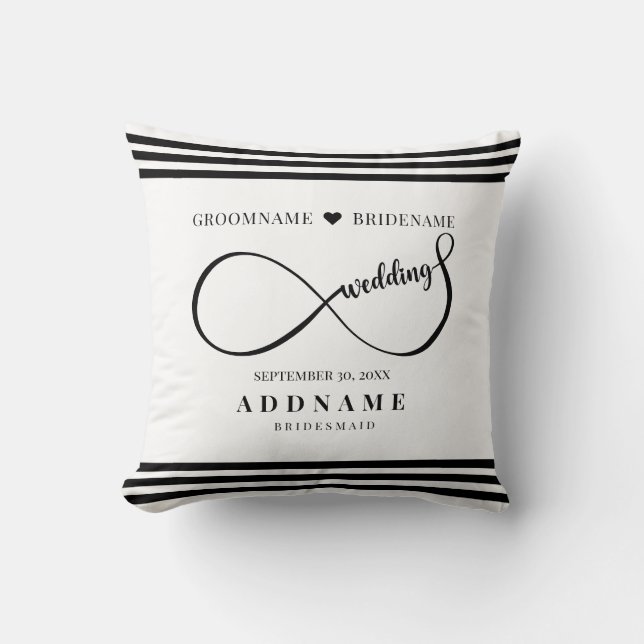 Personalised Infinity Wedding Favour Gift Cushion (Front)