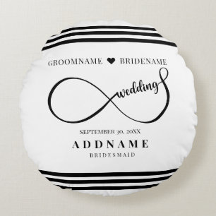 Personalised Infinity Wedding Favour Gift Round Cushion