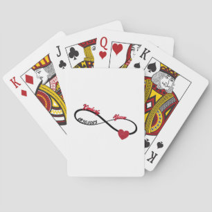 Personalised Infinity With Glitter Heart  Playing Cards