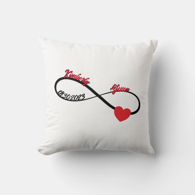 Personalised Infinity With Heart Cushion (Front)