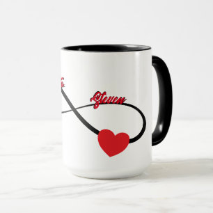 Personalised Infinity With Heart Mug