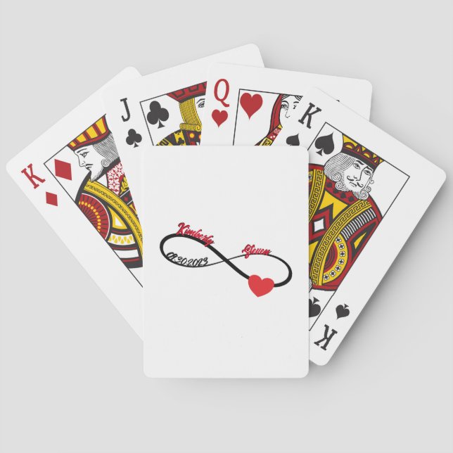 Personalised Infinity With Heart  Playing Cards (Back)