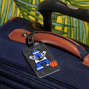 Personalised Initial Basketball Luggage Tag