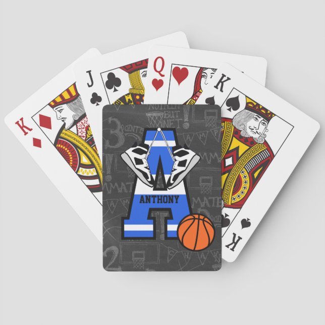 Personalised Initial Basketball Playing Cards (Back)