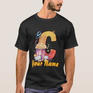 Personalised initial C popcorn tickets cinematic T-Shirt