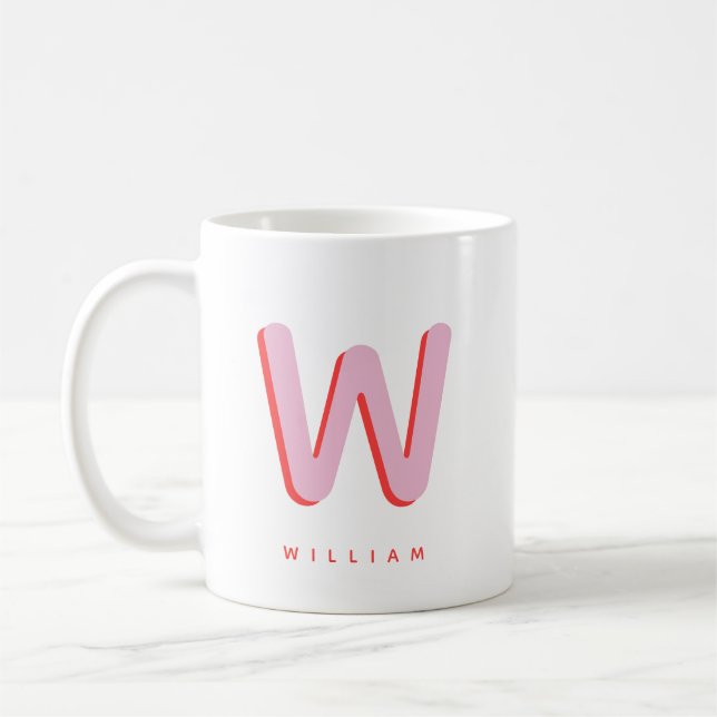 Personalised Initial | Custom Name Monogram  Coffee Mug (Left)