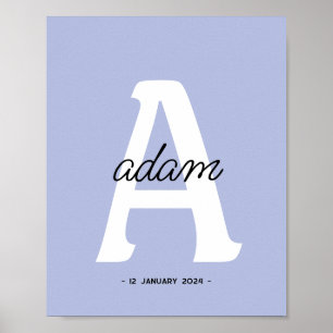 Personalised Initial Custom Name Monogram Poster