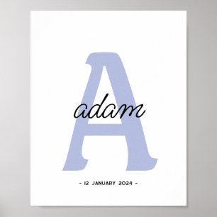 Personalised Initial   Custom Name Monogram Poster