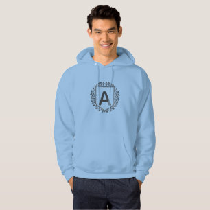 Personalised Initial Floral Shield Monogram Hoodie