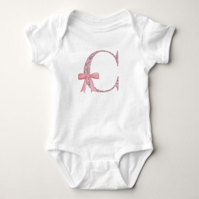 Personalised Initial for baby girl "C" Bodysuit (Front)