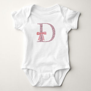Personalised Initial for baby girl "D" Bodysuit