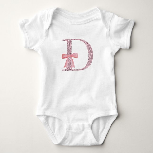 Personalised Initial for baby girl "D" Bodysuit (Front)
