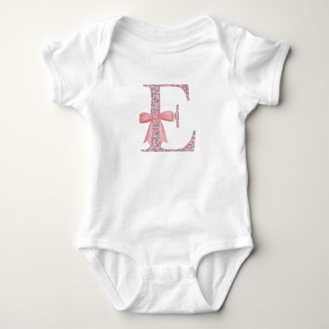 Personalised Initial for baby girl "E" Bodysuit (Front)