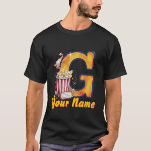 Personalised initial G popcorn tickets cinematic T-Shirt