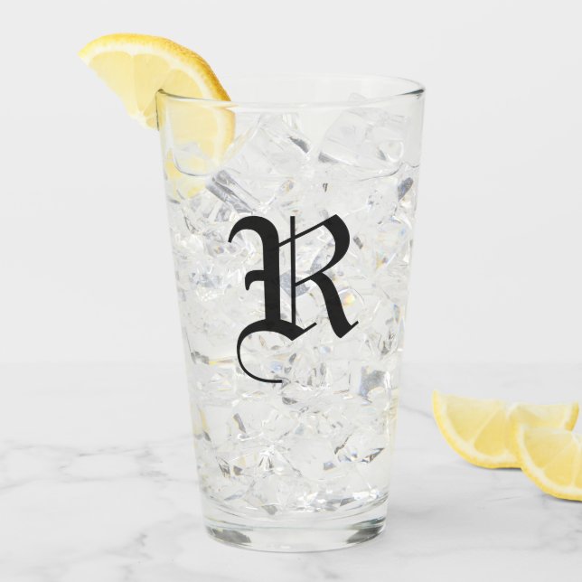 Personalised Initial Glass (Front Ice)